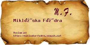 Miklóska Fédra névjegykártya